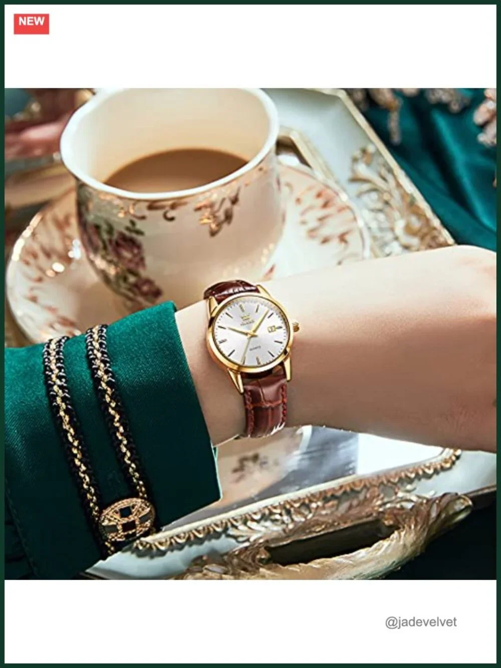Women's Leather Analog Watch Small Luxury Dress Quartz Wristwatch